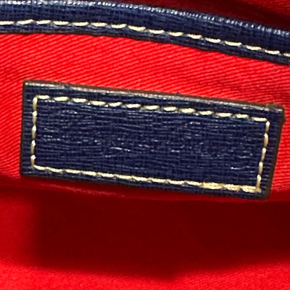 Dooney & Bourke Navy Tote with Vibrant Scarf - Picture 7 of 11